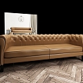 American Style Simple Sofa 3d model