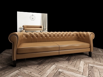 American Style Simple Sofa 3d model