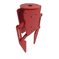 Red Industrial Mechanical Clamp Metal Structure with Holes and Connecting Parts