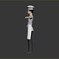 Professional Chef Wearing White Uniform And Toque Standing With Arms Outstretched Full Body Pose