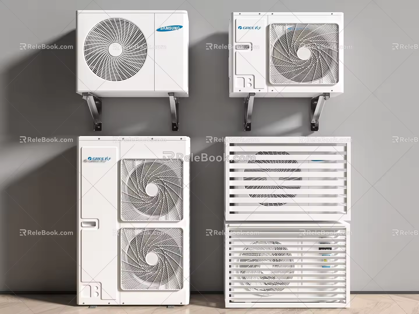 Modern air conditioner external unit 3d model