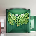Honeycomb modeling device in modern exhibition hall 3d model