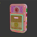 White Portable Electronic Device with Speaker and Button for Wireless Communication