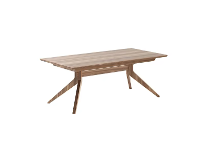 Modern Minimalist Wooden Dining Table With Rectangular Tabletop And Four Legs Design For Dining Room 3d model