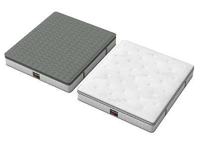 Two Tone Gray And White Mattress With Textured And Patterned Surface 3d model
