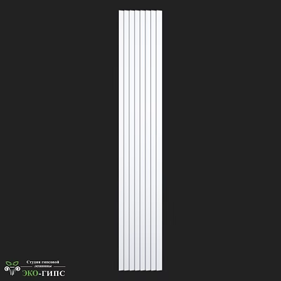 Modern Black Wall Design With White Vertical Stripes And Minimalist Decor 3d model
