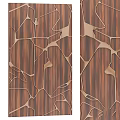 Stylish Wood Grain Decorative Panels Featuring Intricate Cut Out Patterns 3d model