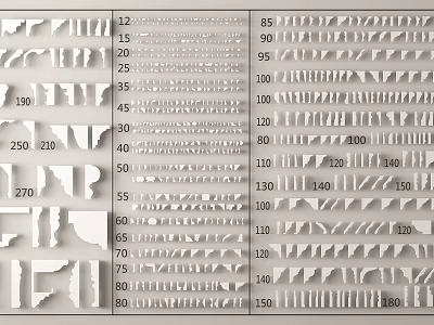 Gypsum Cornice Decorative Mouldings With Various Designs Different Styles And Sizes 3d model