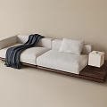 Modern double sofa in-line sofa 3d model
