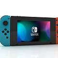 Nintendo Switch Entertainment Device With Blue And Red Controllers And Screen Showing Logo 3d model