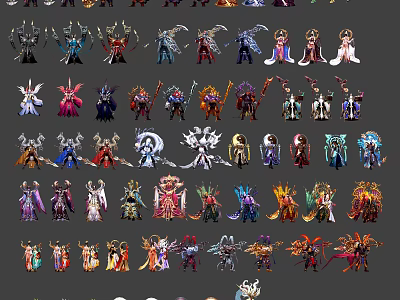 Colorful Fantasy Character And Creature Design Artwork With Various Styles 3d model