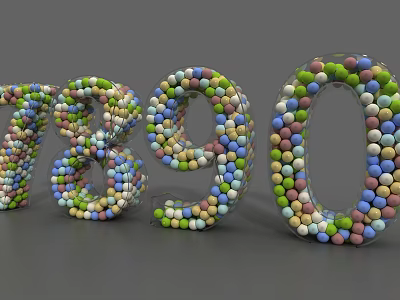 Modern Meichen Ocean Ball Word 3d model