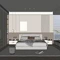 Modern Bedroom Interior Design With Large Bed Artwork Nightstands Table Lamps Rug And Window