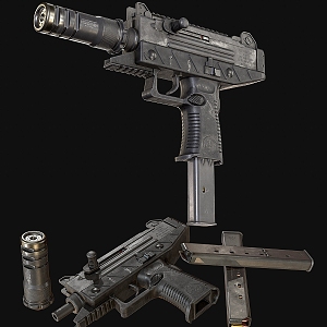 Submachine guns firearms weapons 3d model