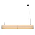 Modern Linear Pendant Light With Linen Shade For Contemporary Interior Spaces 3d model