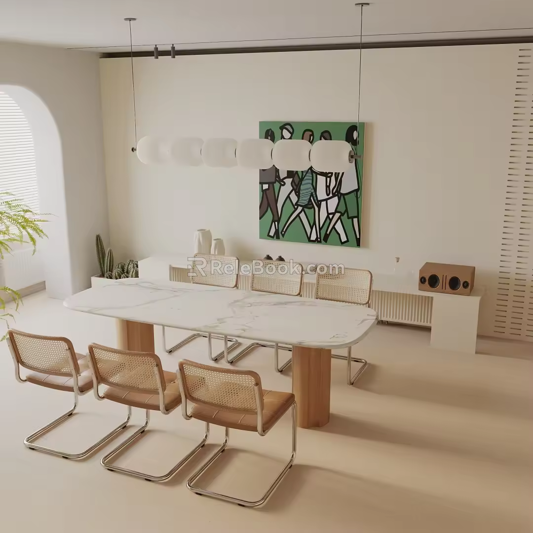 Modern table combination 3d model