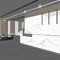 Modern Front Desk Real Estate Lobby 3d model