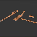 Mechanical Equipment Metal Parts Including Long Strip Perforated And Flat Components