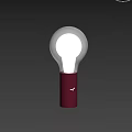 Two Minimalist Table Lamps with Red Yellow Bases and White Spherical Shades and Base Logo