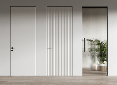 Invisible Door Minimalist Door Single Door 3d model