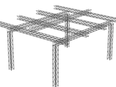 Industrial Steel Frame Structure Heavy Duty Support System For Construction Equipment 3d model