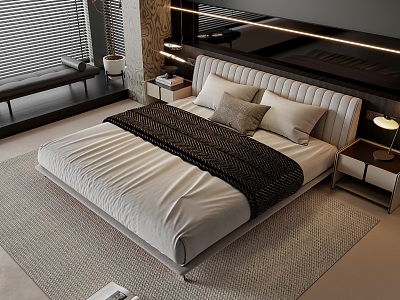 Modern Double Bed 3d model