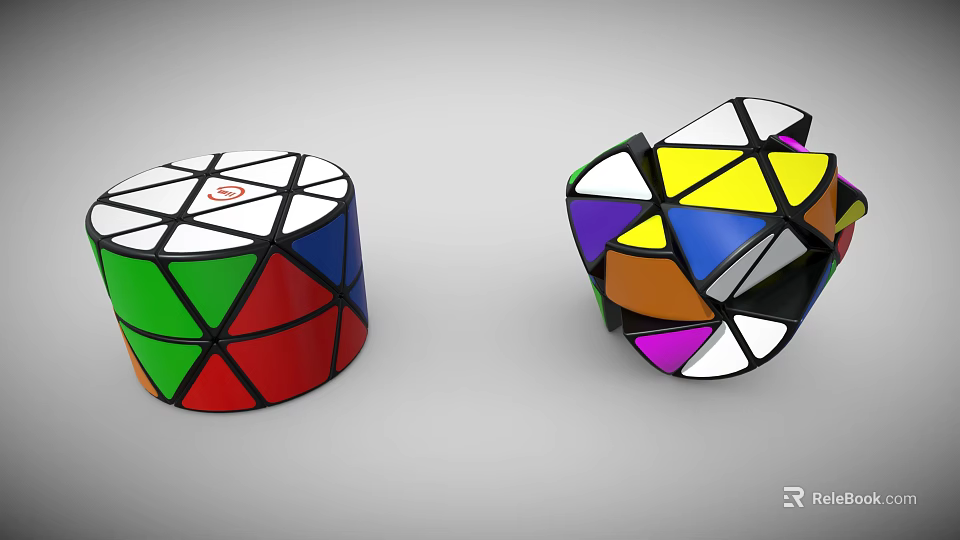 Colorful Geometric Twisty Puzzles Featuring Vibrant Colors And Unique Interlocking Shapes 3d model 