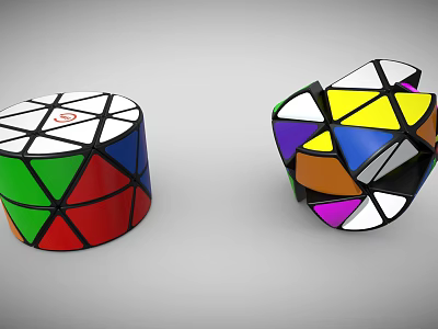 Colorful Geometric Twisty Puzzles Featuring Vibrant Colors And Unique Interlocking Shapes 3d model