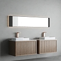 Modern Bathroom Cabinet Simple Double Washbasin Bathroom Cabinet Sink 3d model