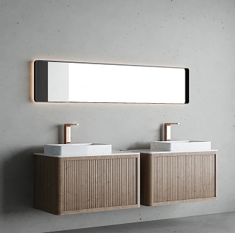 Modern Bathroom Cabinet Simple Double Washbasin Bathroom Cabinet Sink 3d model