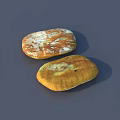Two Golden Brown Artisan Bread Loaves With Crusty Surface And Flaky Texture 3d model