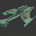 Futuristic Sci-Fi Spaceship With Sleek Aerodynamic Design And Glowing Green Accents