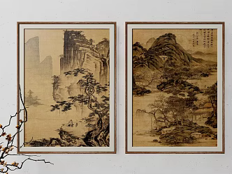 Decorative Painting Landscape Hanging Painting 3d model