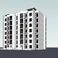 Modern Multi Floor Residential Apartment Building With White Facade And Balconies