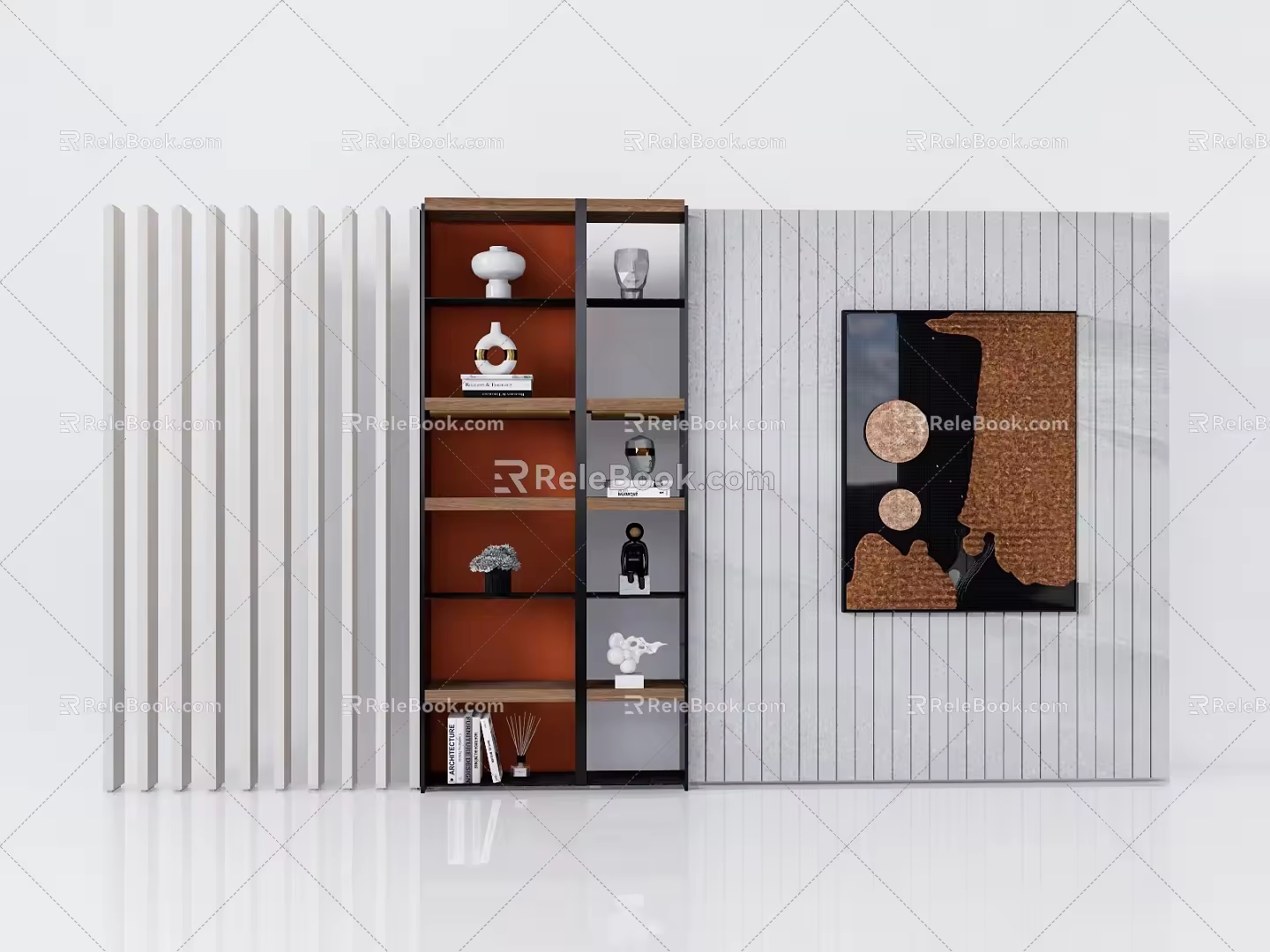 Modern Bookcase Bookshelf 3d model