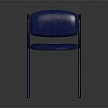 Blue Leisure Chair With Metal Frame Worn Look And Simple Design