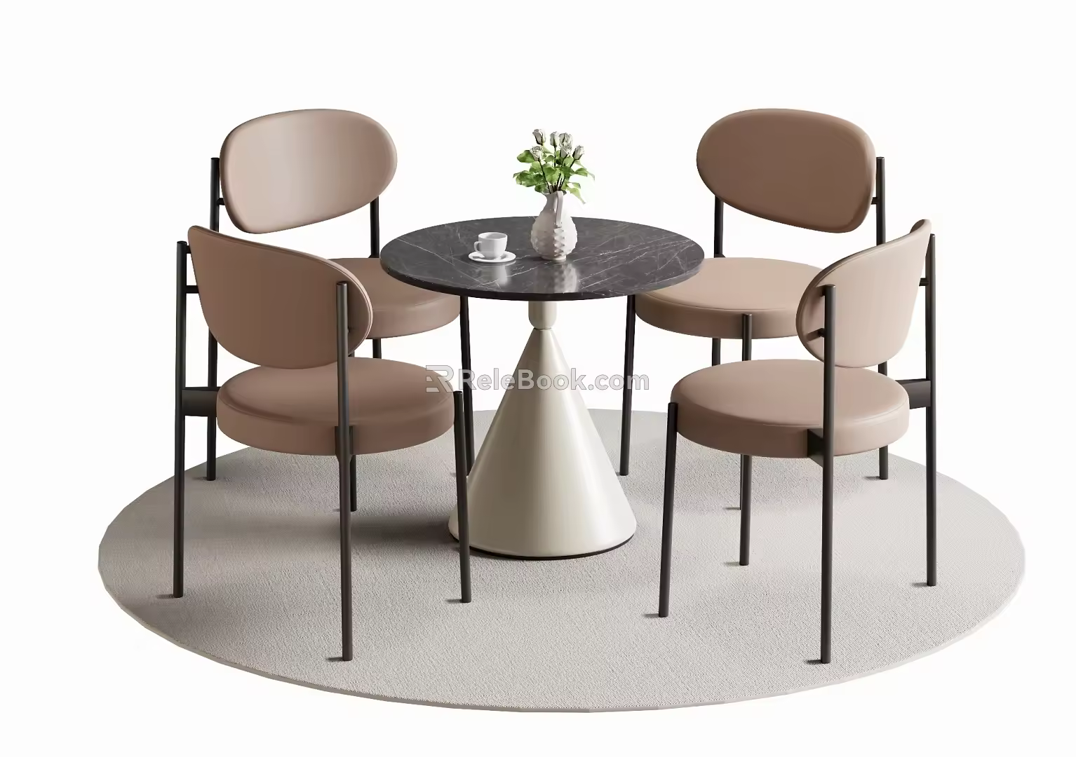 Leisure Table and Chair Negotiation Table and Chair Dining Table and Chair 3d model