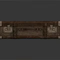 Vintage Brown Leather Suitcase With Travel Stickers And Metal Hardware Fittings