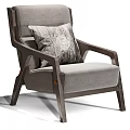 Modern Accent Chairs With Wooden Frame Light Dark Gray Upholstered Seats And Accent Pillows