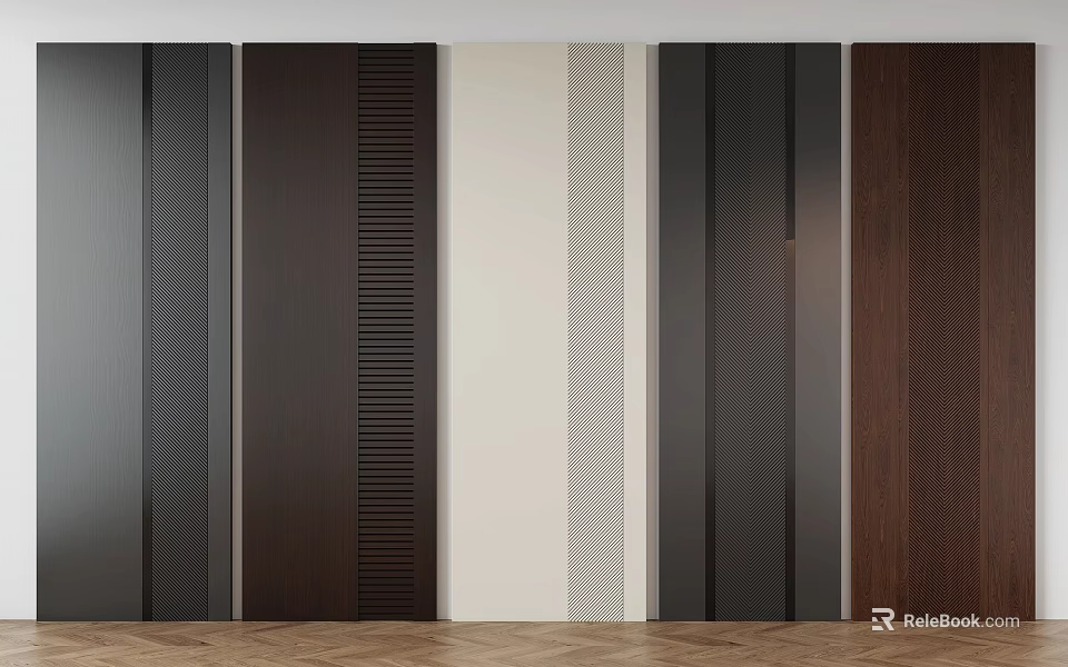 Modern Wall Panels With Various Textures Colors And Contemporary Design Patterns 3d model 