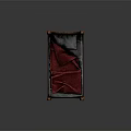 Classic Wooden Double Bed With Carved Posts Red Blanket And Gray Pillow