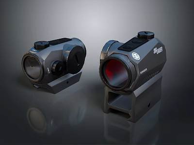 Sig Sauer Black Tactical Weapon Sights With Red Dot Compact Design For Rifles 3d model