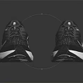 Black Running Shoes with White Sole Lightweight Breathable Mesh Athletic Design