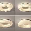 Modern Ceiling Lights Featuring Unique Curved Shapes White Finish and Soft Lighting