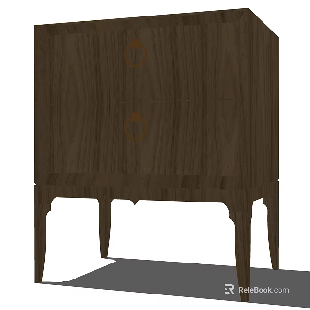 Wooden Entryway Console Cabinet with Round Handles and Stylish Legs Design for Home 3d model 