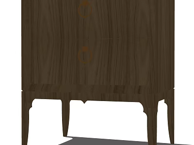 Wooden Entryway Console Cabinet with Round Handles and Stylish Legs Design for Home 3d model