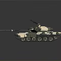Modern Military Armored Vehicle Tank with Camouflage Paint and Main Battle Cannon