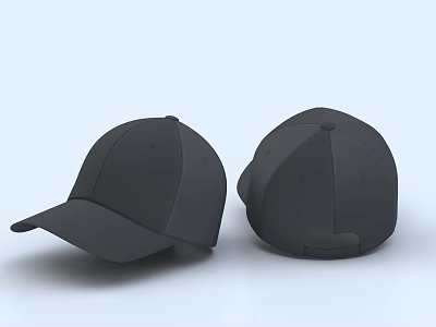 Dark Baseball Caps Front And Back 3d model