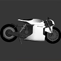 Brutus Modern White And Black Motorcycle With Sleek Futuristic Streamlined Design