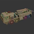 Military Sand Colored Heavy Duty Truck With Crane And Multiple Wheels